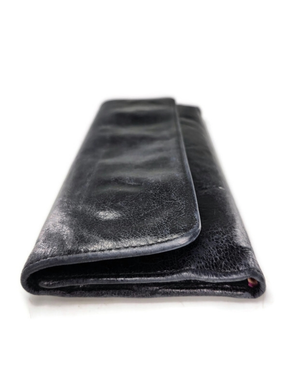 HOBO Sadie International Black Distressed Leather Tri-Fold Key Chain Wallet - Picture 5 of 14